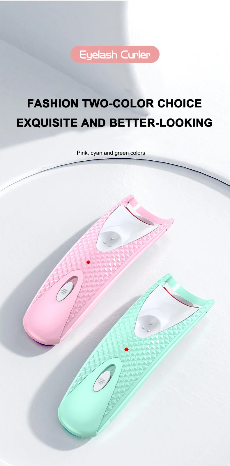 Portable Electric Heated Eyelash Modeler, Heated Eye Lash, Durable, Curls, Thermal Curler, Makeup Tools