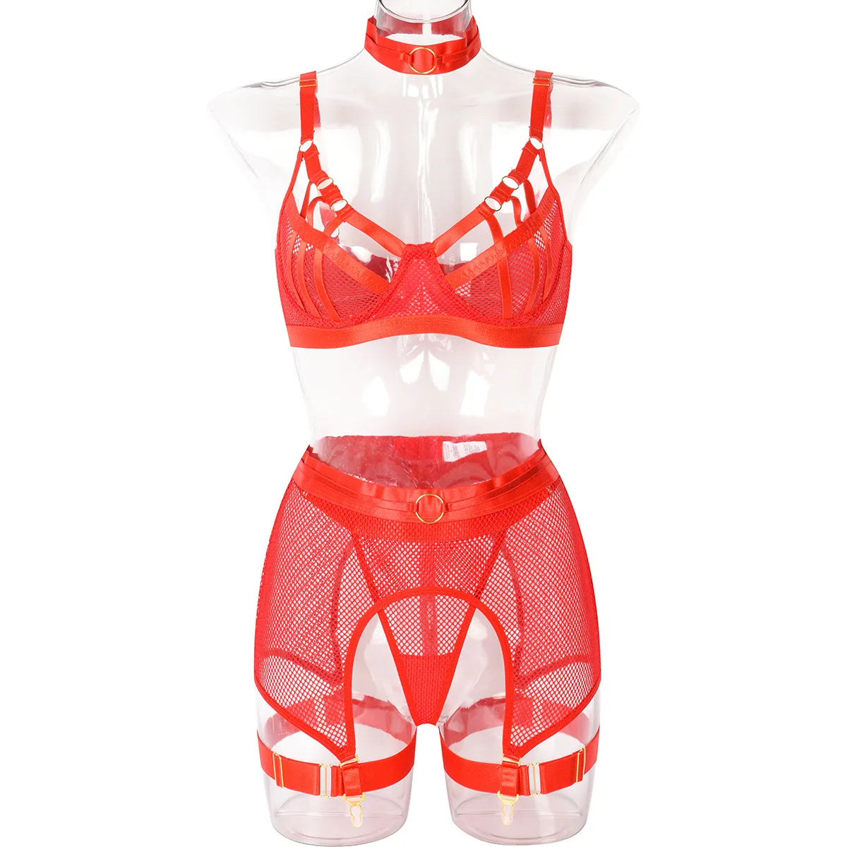 Hot Sexy Lingerie Set 2024 Luxury Female Underwear Garters Half Cup See Through Transparent Bra Thongs Women Erotic Lingerie