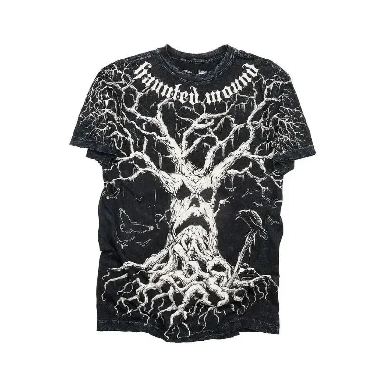 Y2K Retro T-shirt New Harajuku Hip Hop Kawaii Oversized T shirt Mens Womens Short Sleeved Gothic Clothing Tops Streetwear