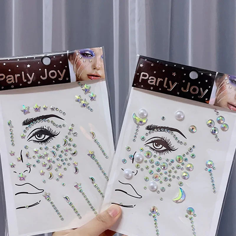 Glitter Face Jewelry Sticker Face Jewels Diamond Makeup Art Eyeliner Temporary Tattoo Party Bady Makeup Tools Eye Rhinestones