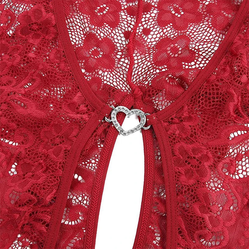 2024 Sexy Lingerie Woman Lace Transparent Underwear V Open Lace Brief bodysuit Delicate Bra Kit Push Up Breves Sets Erotic Bra