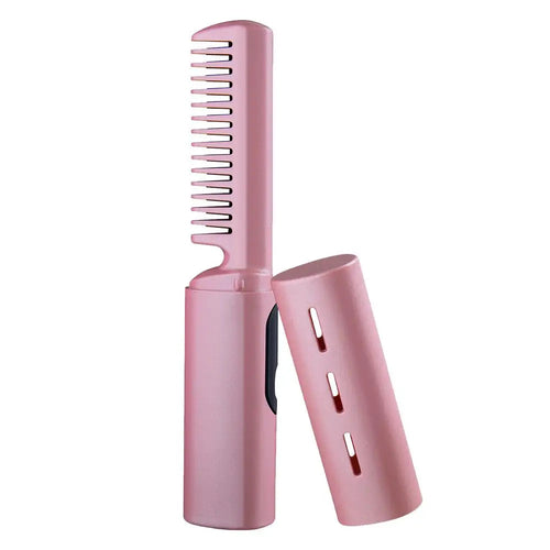 Curly Hair Straightener Iron Comb Cordless USB Charging Mini Hair