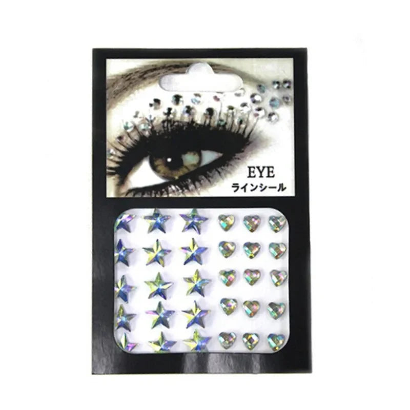 Glitter Face Jewelry Sticker Face Jewels Diamond Makeup Art Eyeliner Temporary Tattoo Party Bady Makeup Tools Eye Rhinestones
