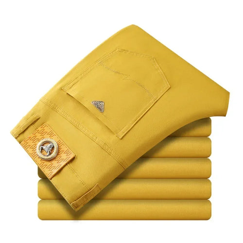 Seven-Color Stretch Jean Men's Trendy Wild Simple 97% Cotton High-End