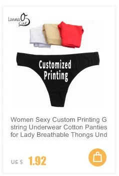 Female Cotton T Back Panties Underwear Customized G String Women Low Waist Thong Underwear Sexy Lingerie Plus Size