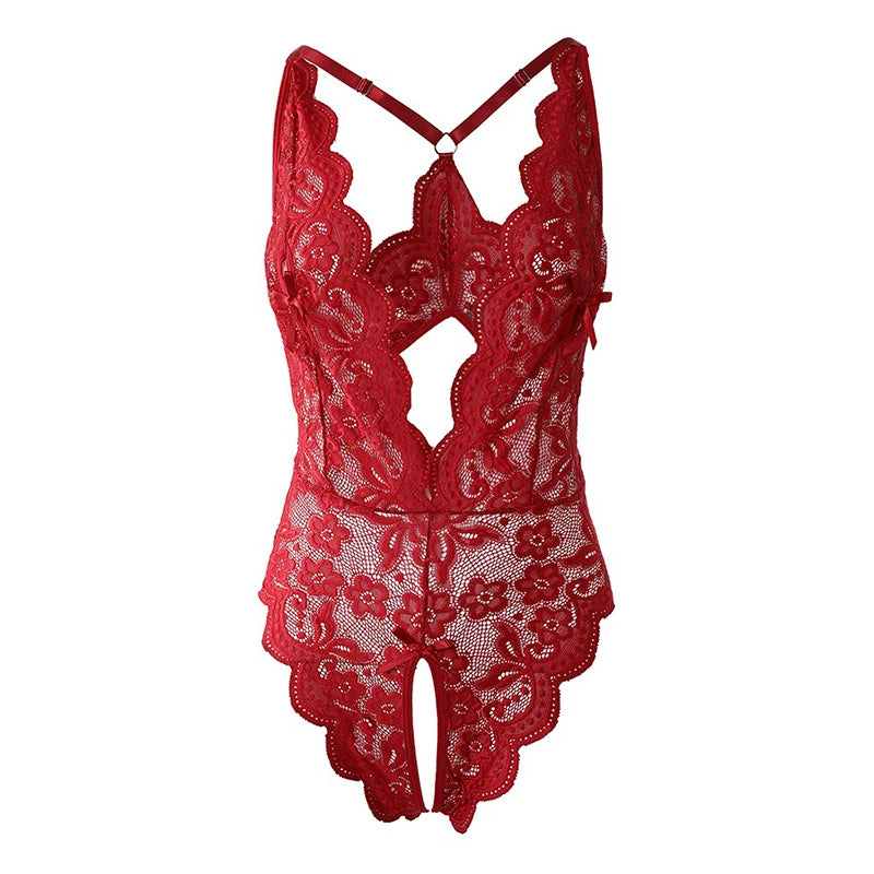 2024 Sexy Lingerie Woman Lace Transparent Underwear V Open Lace Brief bodysuit Delicate Bra Kit Push Up Breves Sets Erotic Bra