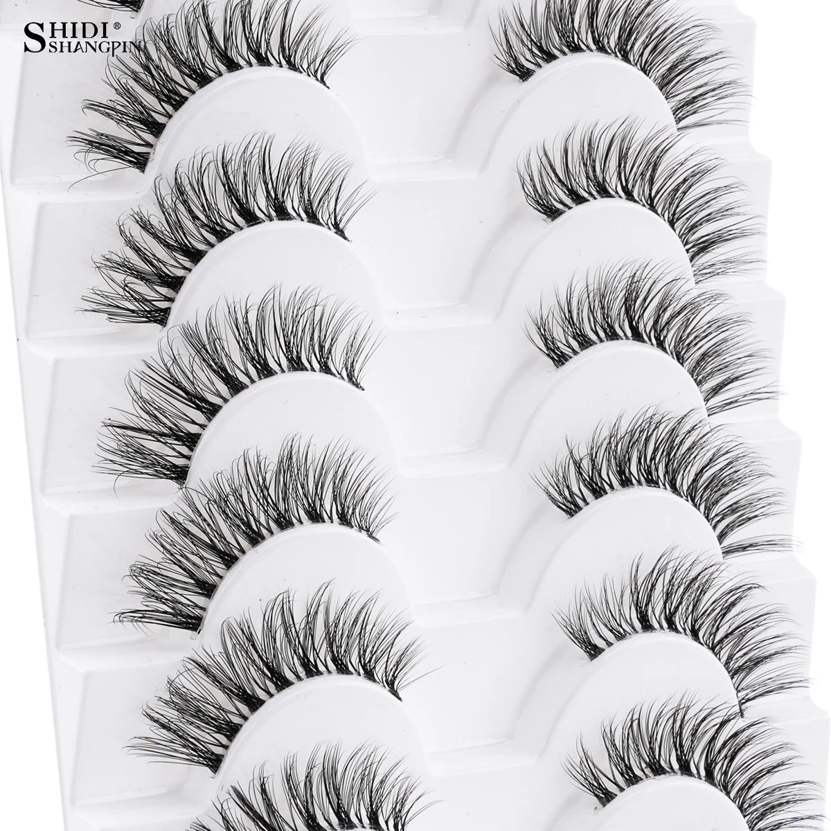 10 Pairs Faux Mink Eyelashes Handmade Natural False Eyelashes Soft Cross Messy Eye 3D Curly Eyelashes Extension Makeup Tools