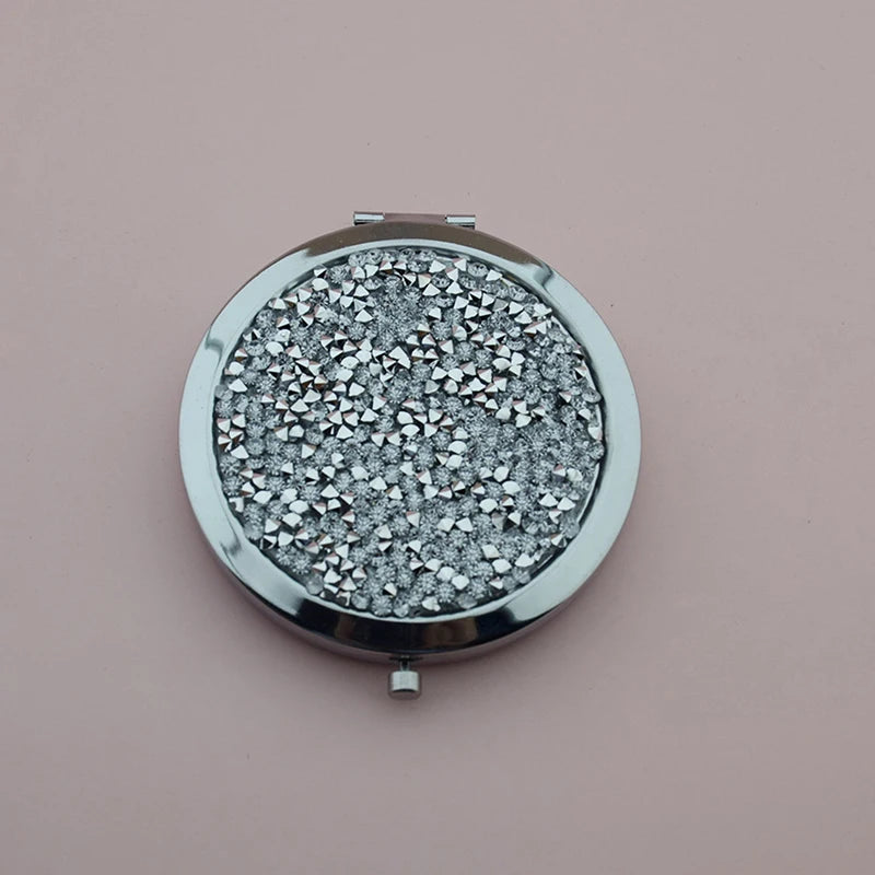 Compact Mirror Travel Exquisite Makeup Tools Round Portable Folding Makeup Mirror Put In Pocket Double-sided Mirror