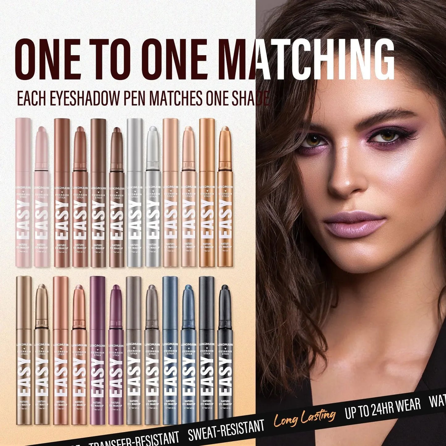 Metallic Pearlescent Eye Shadow Stick Shimmer Blue Eyeshadow Cream