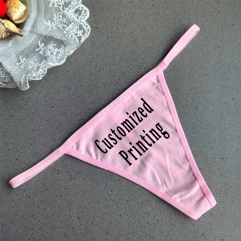 Female Cotton T Back Panties Underwear Customized G String Women Low Waist Thong Underwear Sexy Lingerie Plus Size