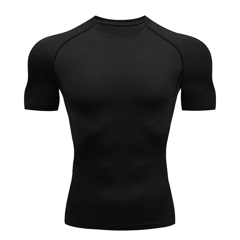 Men's Compression T-shirt Breathable Football Suit Fitness Tight Sportswear Riding Quick Dry Running Short Sleeve Shirt Sports