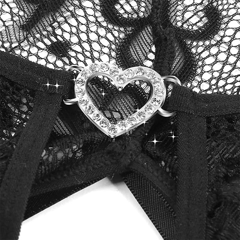2024 Sexy Lingerie Woman Lace Transparent Underwear V Open Lace Brief bodysuit Delicate Bra Kit Push Up Breves Sets Erotic Bra