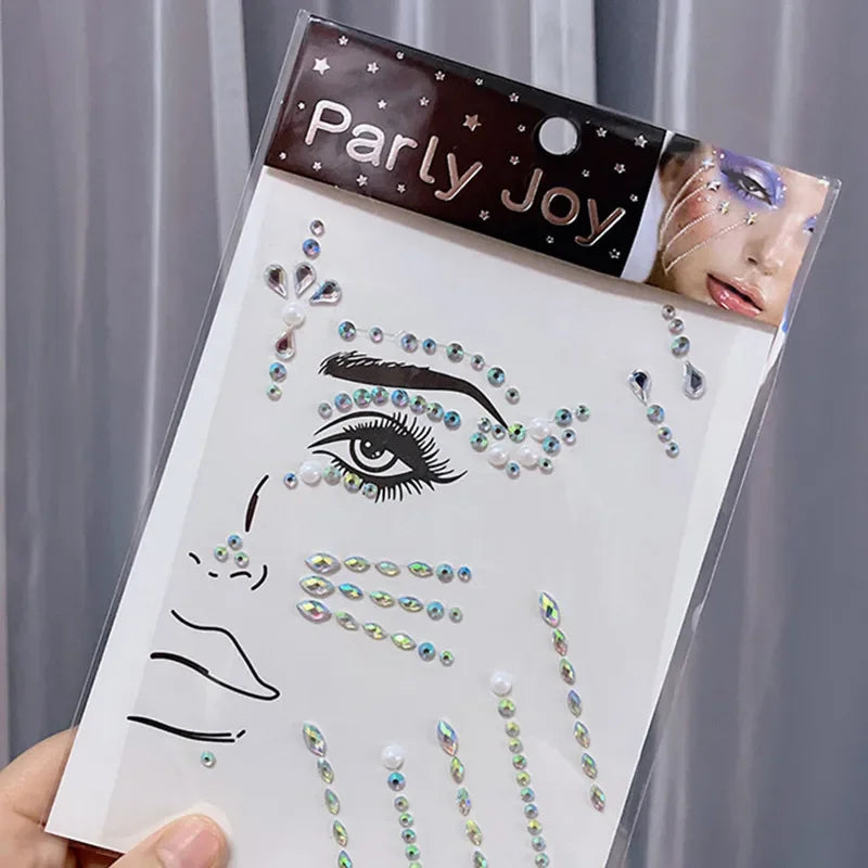 Glitter Face Jewelry Sticker Face Jewels Diamond Makeup Art Eyeliner Temporary Tattoo Party Bady Makeup Tools Eye Rhinestones