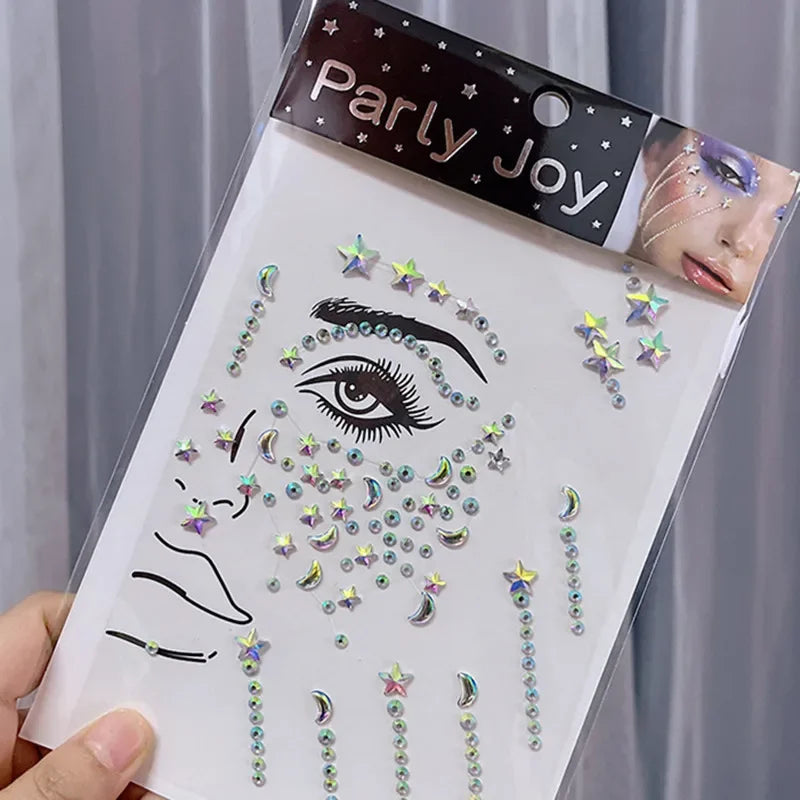 Glitter Face Jewelry Sticker Face Jewels Diamond Makeup Art Eyeliner Temporary Tattoo Party Bady Makeup Tools Eye Rhinestones