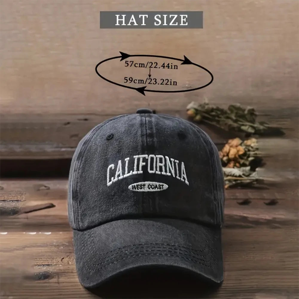 Cotton Retro Vintage Baseball Cap Men Women Denim Embroidered Letters