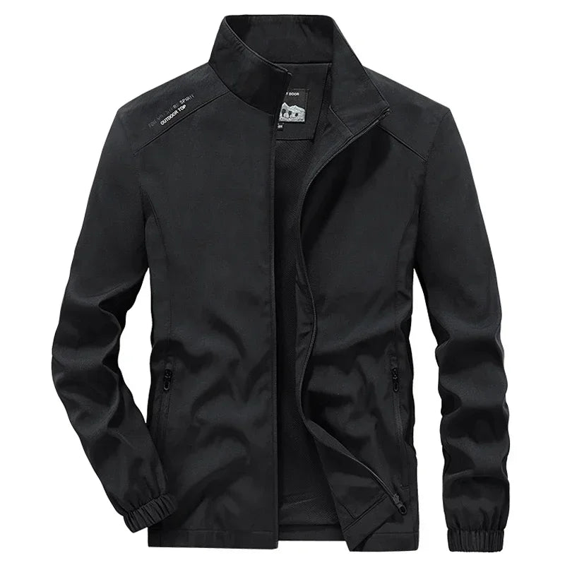 Men's Spring Autumn Lightweight Varsity Jacket Windbreaker Bomber Jacket Windproof Gym Sport Hiking Fishing Camping Coat Outwear