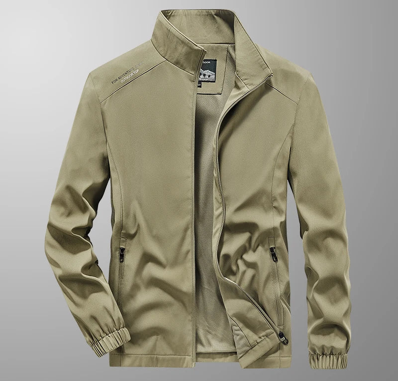 Men's Spring Autumn Lightweight Varsity Jacket Windbreaker Bomber Jacket Windproof Gym Sport Hiking Fishing Camping Coat Outwear