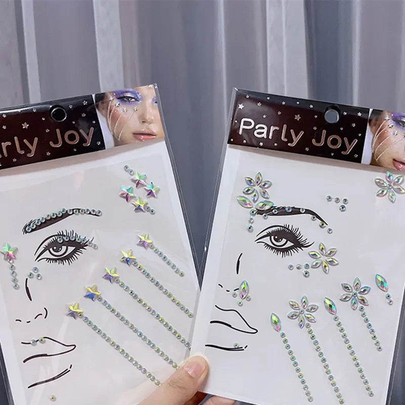 Glitter Face Jewelry Sticker Face Jewels Diamond Makeup Art Eyeliner Temporary Tattoo Party Bady Makeup Tools Eye Rhinestones
