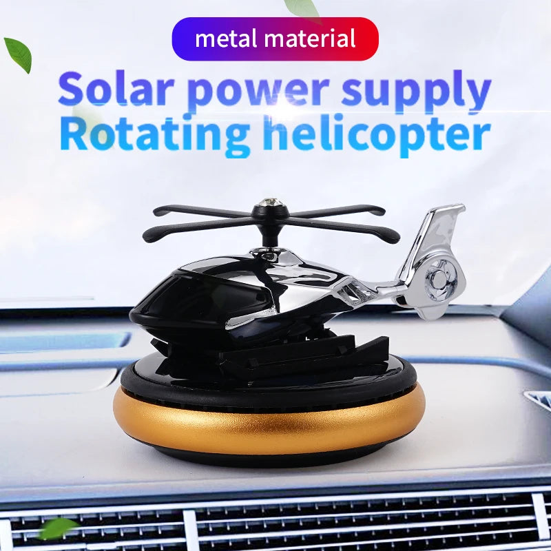 DIY Perfume Odorless car ornaments solar powered rotating helicopter