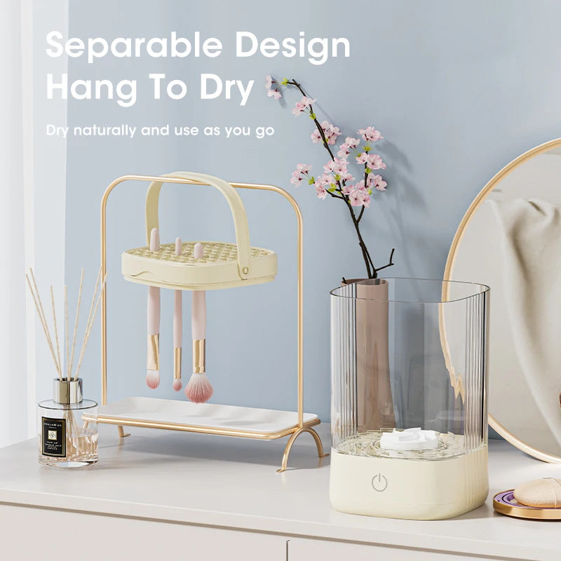 Electric Makeup Brush Cleaner Makeup Brushes Drying Rack UV Sterilization Quick Drying Brush Washers Automatic Wash Makeup Tools