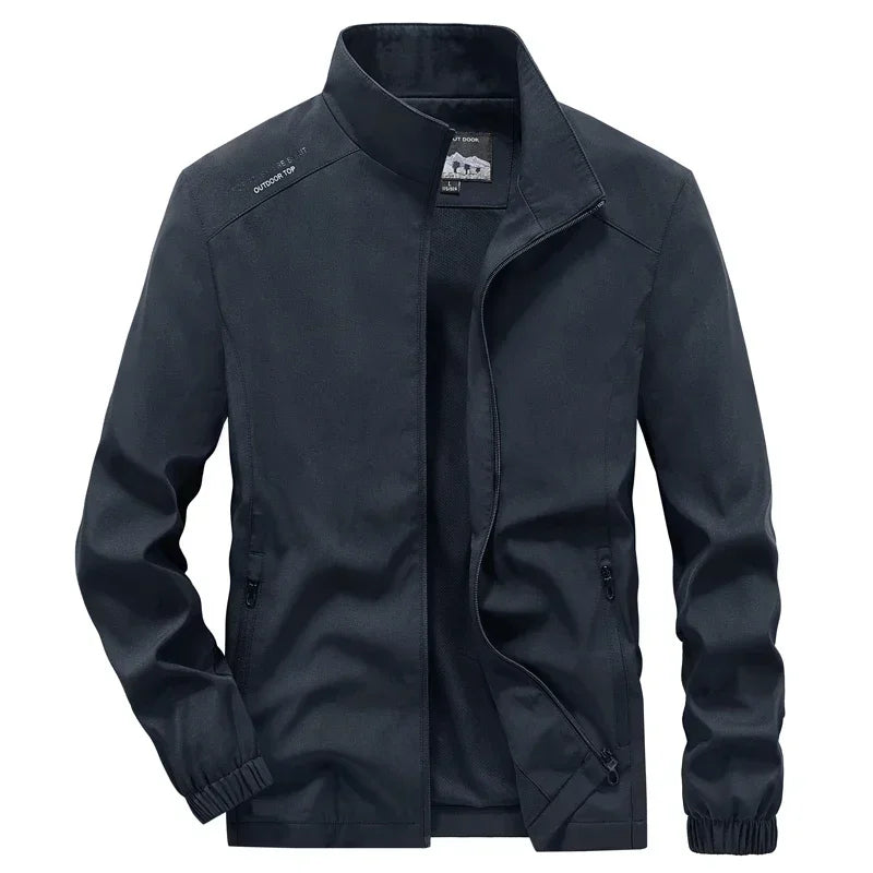 Men's Spring Autumn Lightweight Varsity Jacket Windbreaker Bomber Jacket Windproof Gym Sport Hiking Fishing Camping Coat Outwear