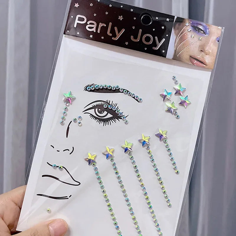 Glitter Face Jewelry Sticker Face Jewels Diamond Makeup Art Eyeliner Temporary Tattoo Party Bady Makeup Tools Eye Rhinestones