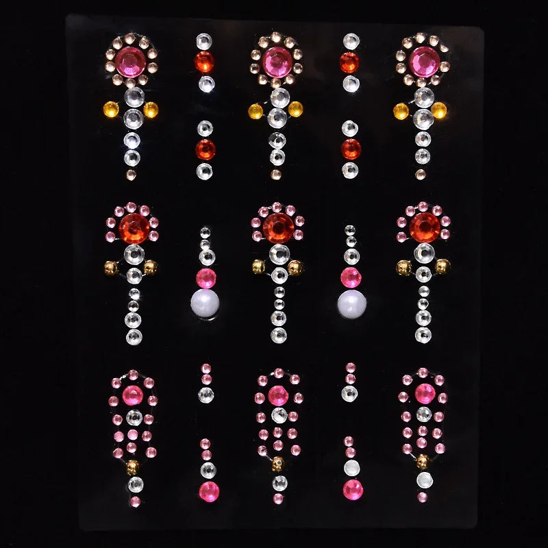 Glitter Face Jewelry Sticker Face Jewels Diamond Makeup Art Eyeliner Temporary Tattoo Party Bady Makeup Tools Eye Rhinestones