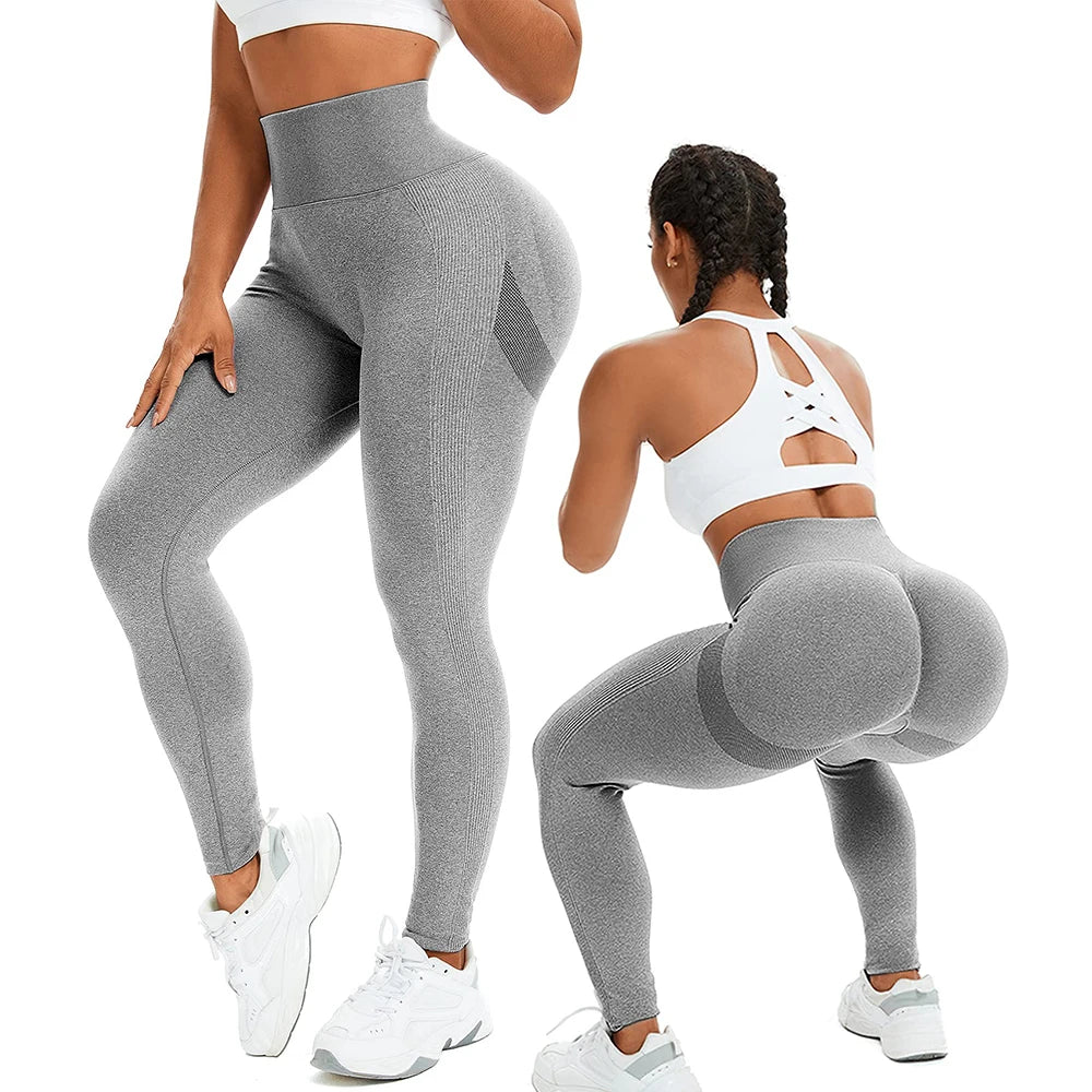 Gradient Leggings Fitness Women High Waist Workout Jogging Leggins Push Up Pants Gym Tights Stretch Energy Sportswear