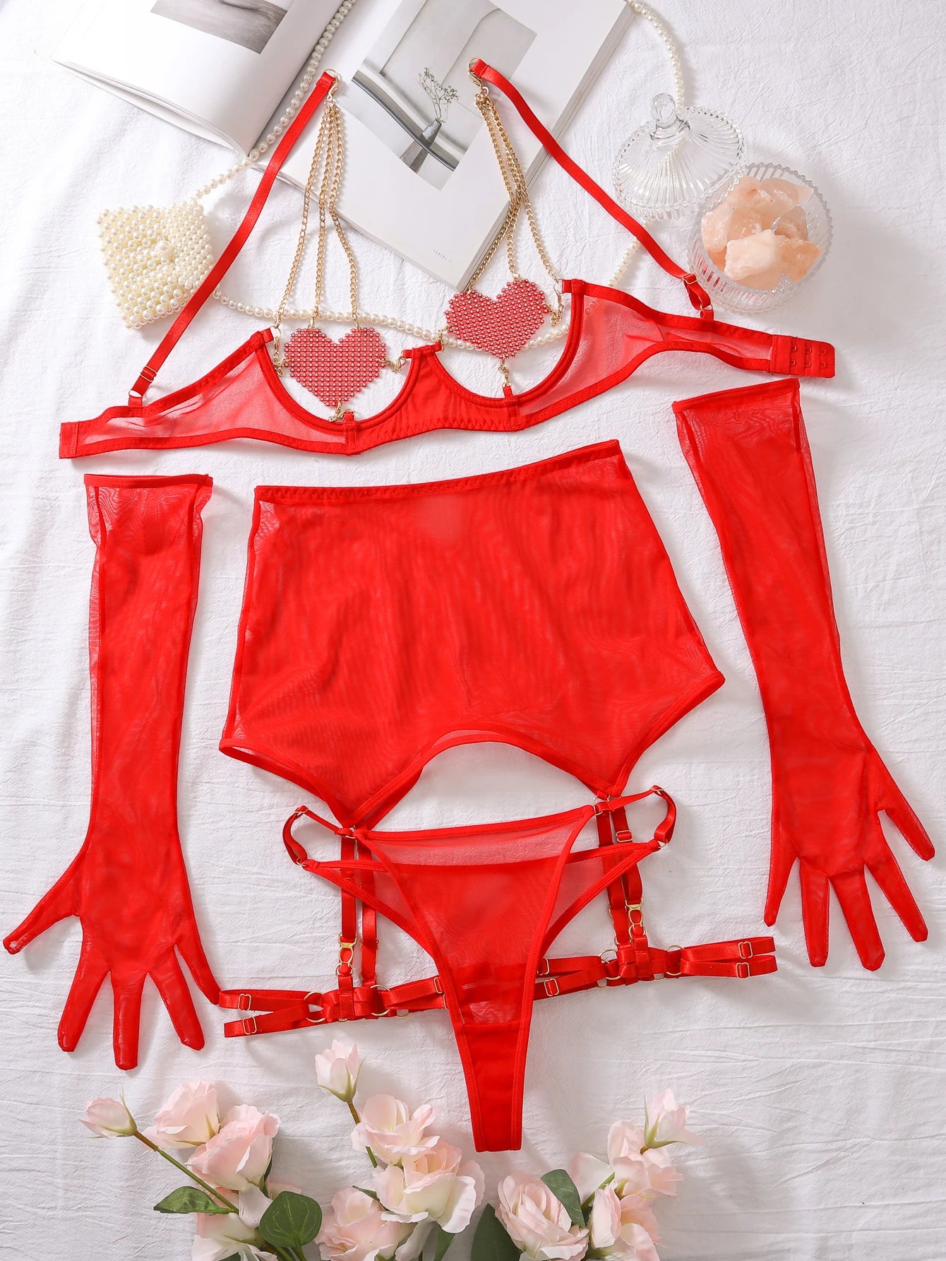 MUZISKAT Sexy Lingerie Saint Valentin Back Night Outfit Women Love Underwear Without Censorship Fantasy Wedding Porn Erotic Set