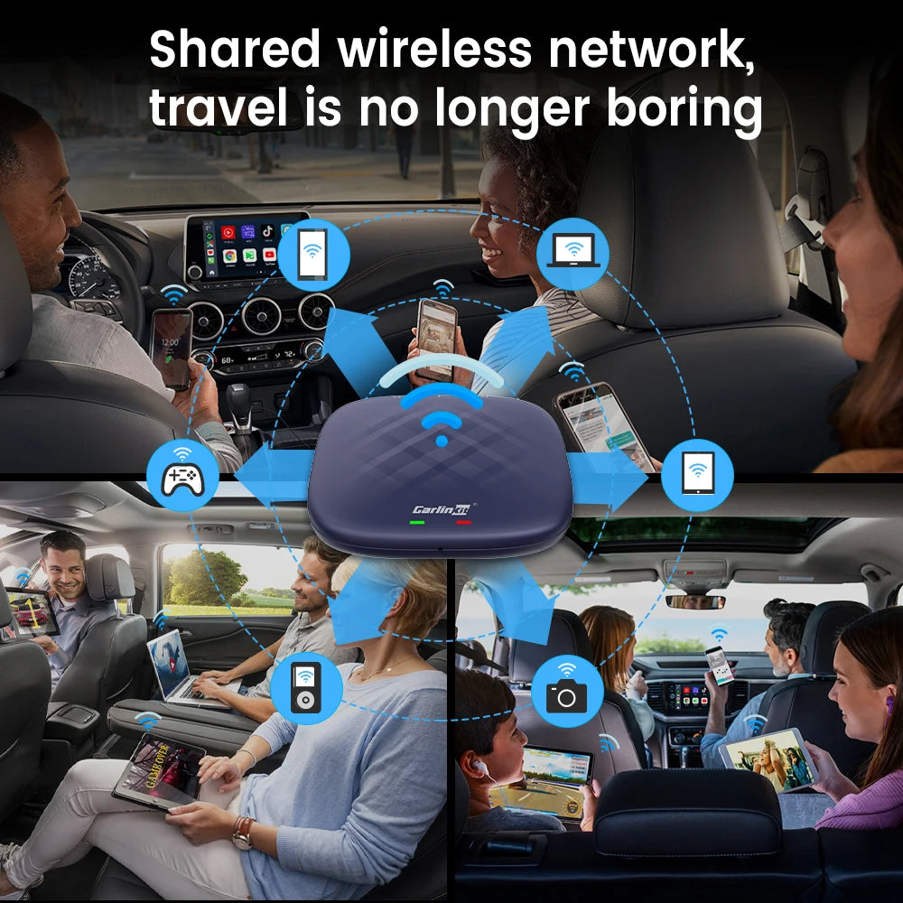 CarlinKit CarPlay Ai Box Android 13 TV Box Support Netflix IPTV GPS Wireless Android Auto & CarPlay 4G LTE Genuine Qualcomm Chip