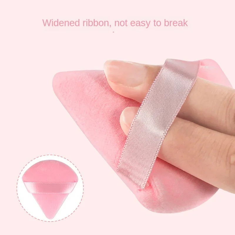 Triangle Velvet Powder Cosmetic Puff Colored Soft Smooth Dry Use Makeup Sponge Puff for Women Beauty Washable Face Makeup Tools