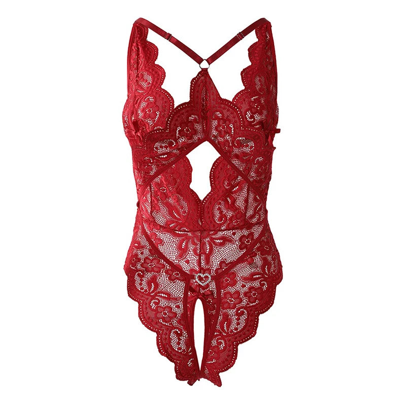 2024 Sexy Lingerie Woman Lace Transparent Underwear V Open Lace Brief bodysuit Delicate Bra Kit Push Up Breves Sets Erotic Bra