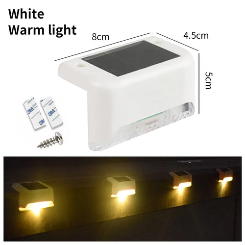 Solar Deck Lights 6 PacK Outdoor Step Lights Waterproof Led Solar Lamp