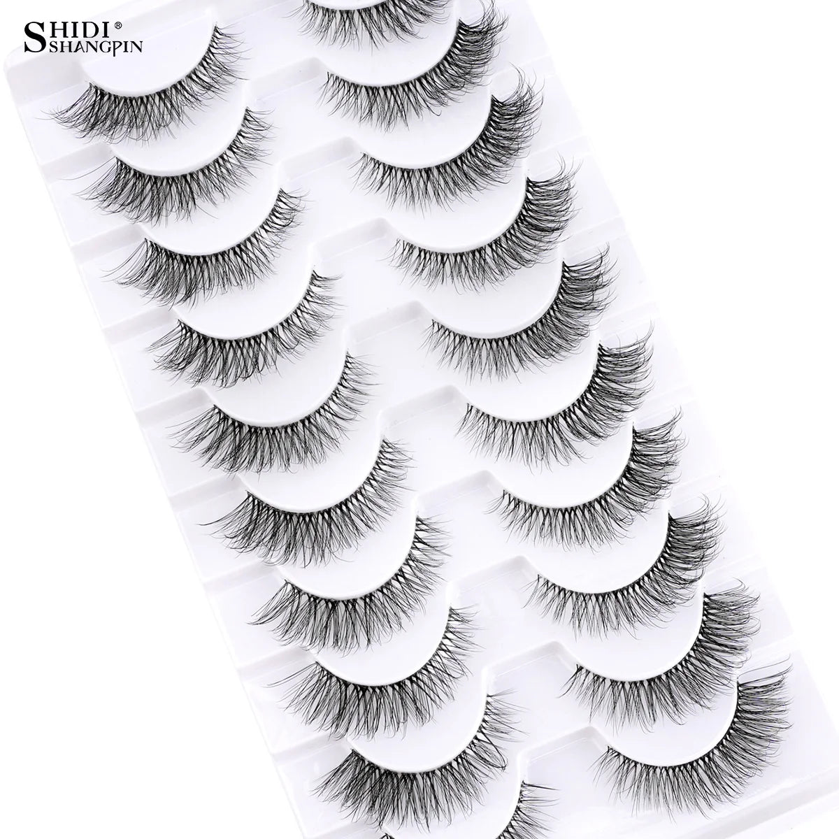 10 Pairs Faux Mink Eyelashes Handmade Natural False Eyelashes Soft Cross Messy Eye 3D Curly Eyelashes Extension Makeup Tools