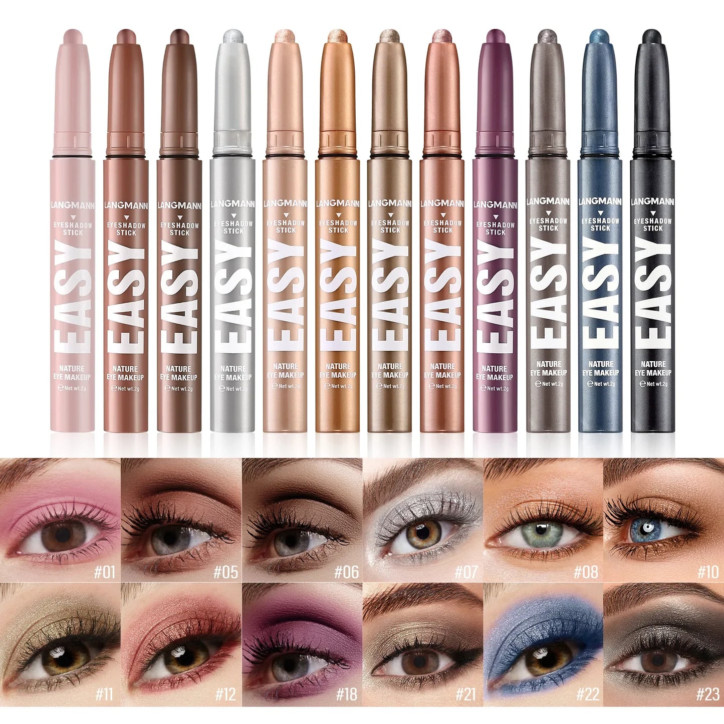 Metallic Pearlescent Eye Shadow Stick Shimmer Blue Eyeshadow Cream