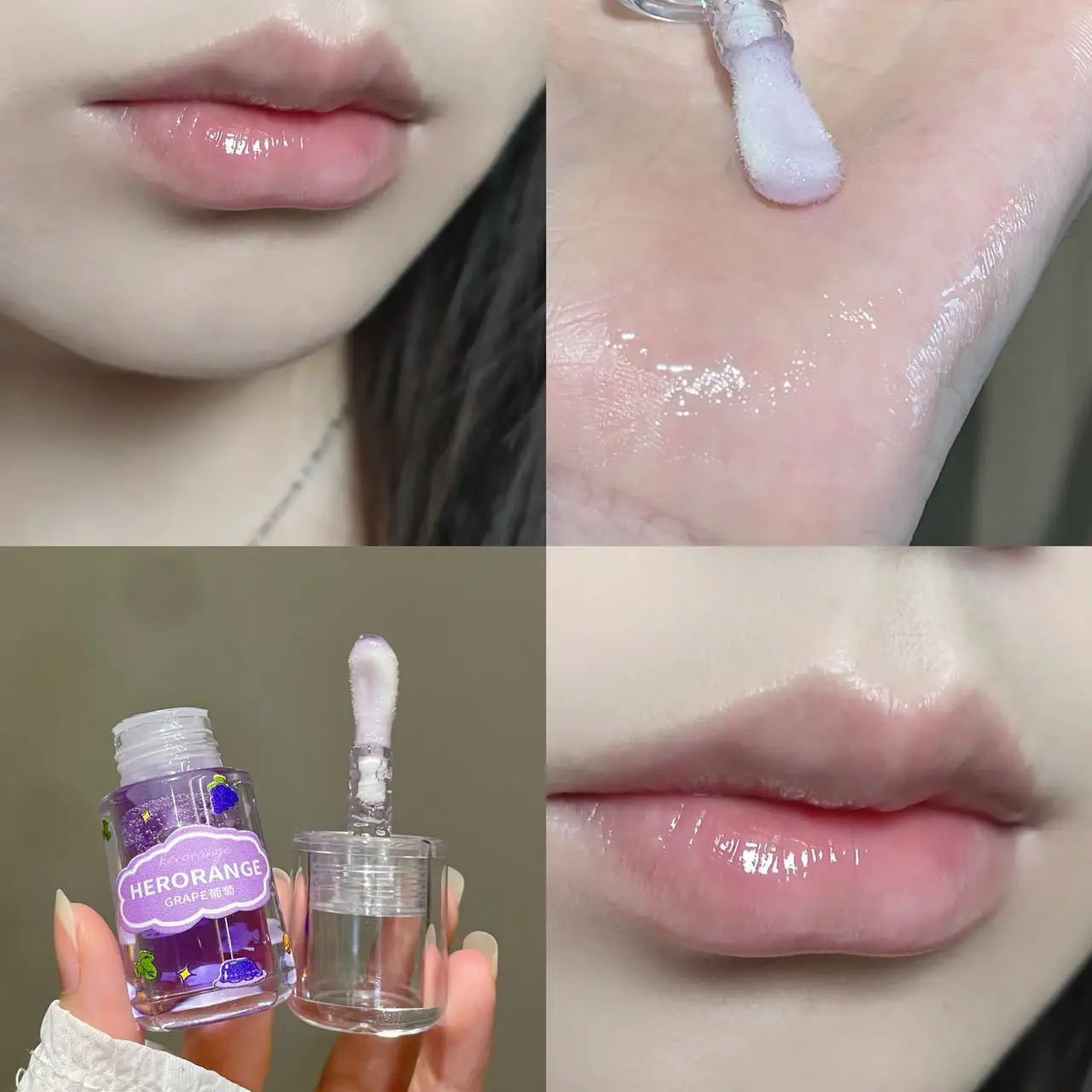 Peach Grape Fruit Lip Oil Crystal Jelly Transparent Lip Gloss