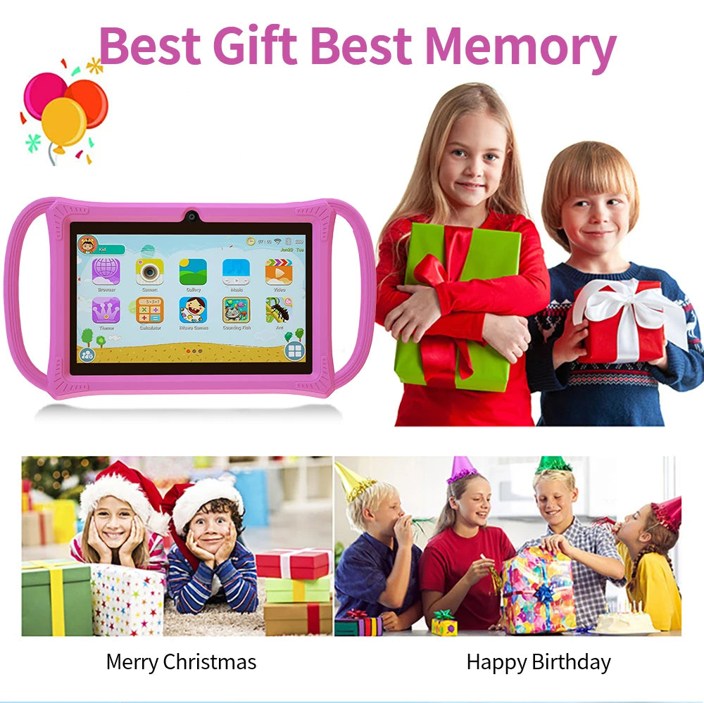 7.0 Inch Tablet PC Quad Core 4GB RAM 64GB ROM Children's best Gifts Android 12 Kids Game Educational Learning Tablets