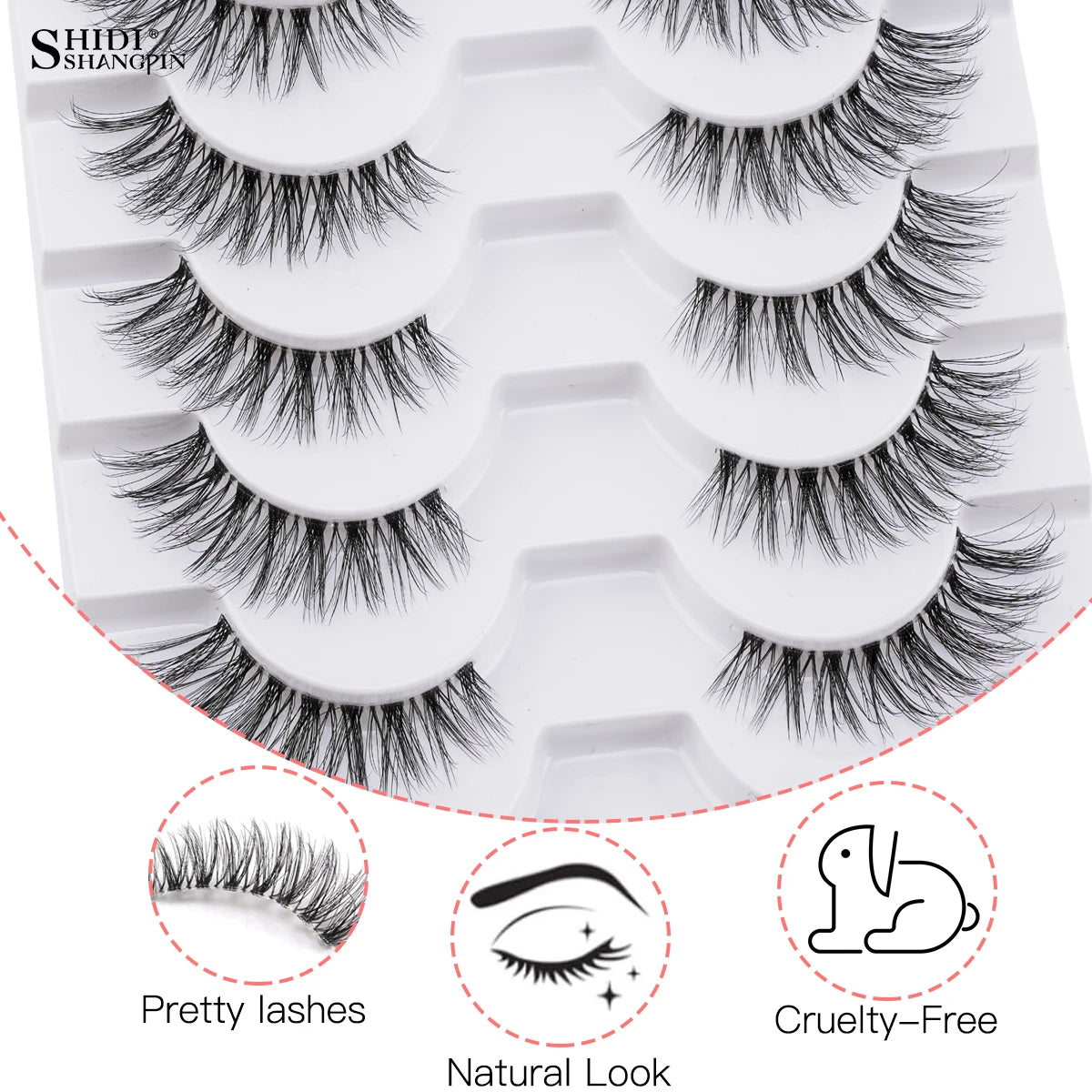 10 Pairs Faux Mink Eyelashes Handmade Natural False Eyelashes Soft Cross Messy Eye 3D Curly Eyelashes Extension Makeup Tools