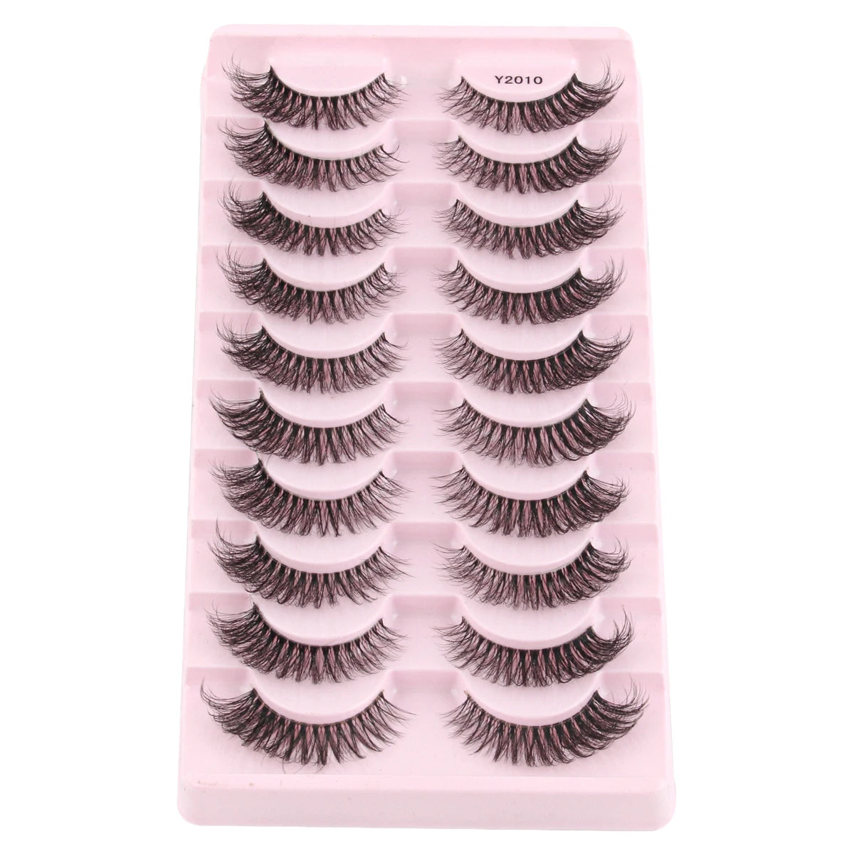 10 Pairs Faux Mink Eyelashes Handmade Natural False Eyelashes Soft Cross Messy Eye 3D Curly Eyelashes Extension Makeup Tools