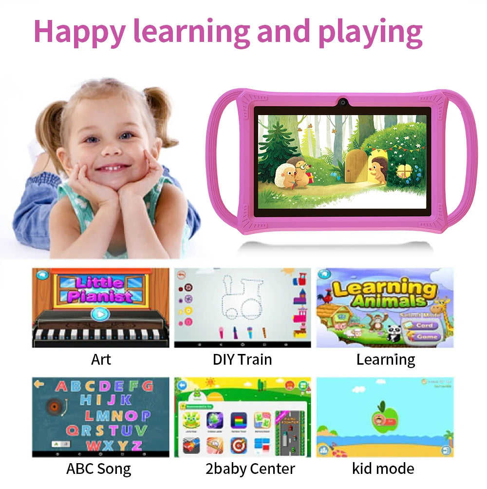 7.0 Inch Tablet PC Quad Core 4GB RAM 64GB ROM Children's best Gifts Android 12 Kids Game Educational Learning Tablets