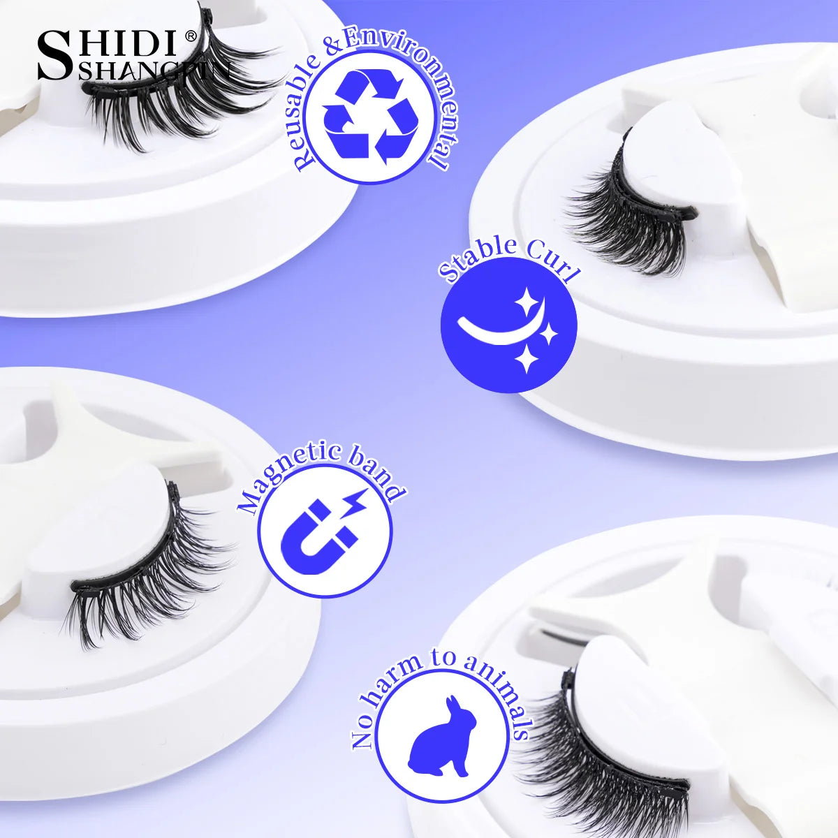 1 Pair Magnetic False Eyelashes Handmade 3D Natural False Eyelashes Reusable Magnetic Eyelashes Tweezers Set Makeup Tools