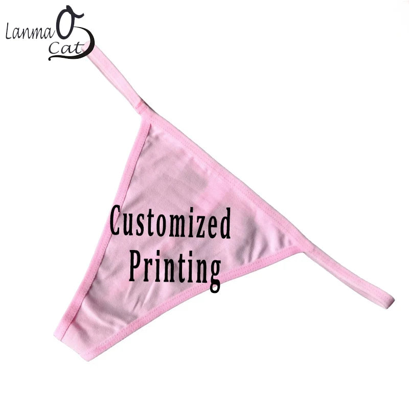 Female Cotton T Back Panties Underwear Customized G String Women Low Waist Thong Underwear Sexy Lingerie Plus Size