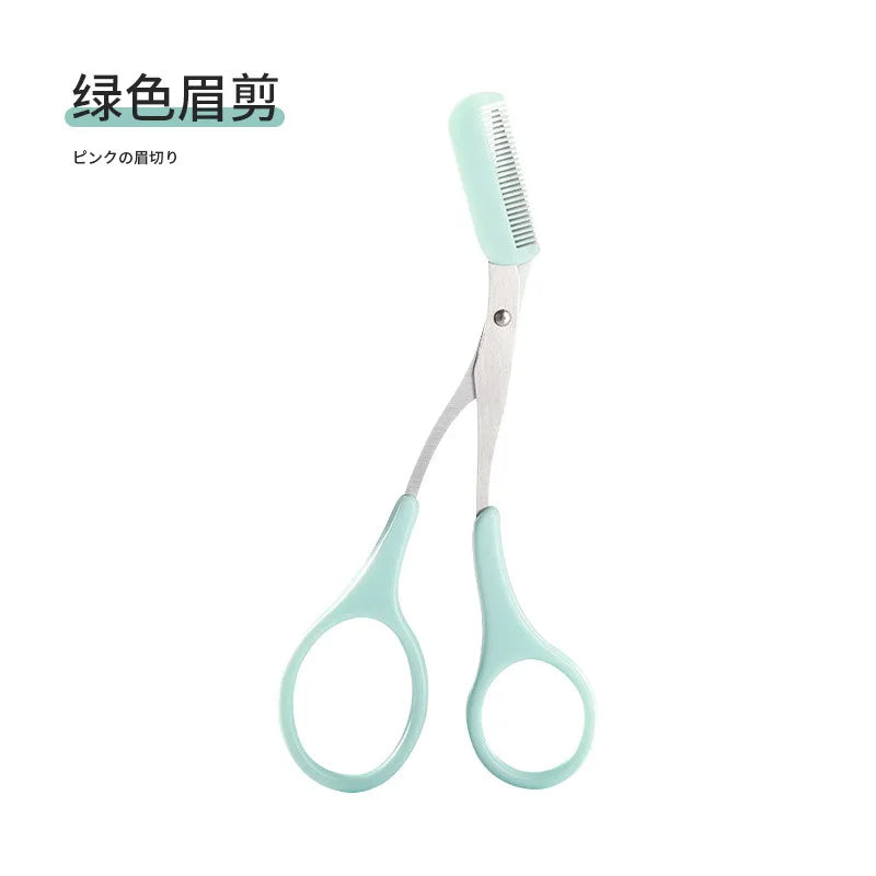 Safe Eyebrow Trimmer Makeup Products Stainless Steel Eyebrow Scissors with Comb Hair Removal Shaver Eyebrow Shaping Makeup Tools