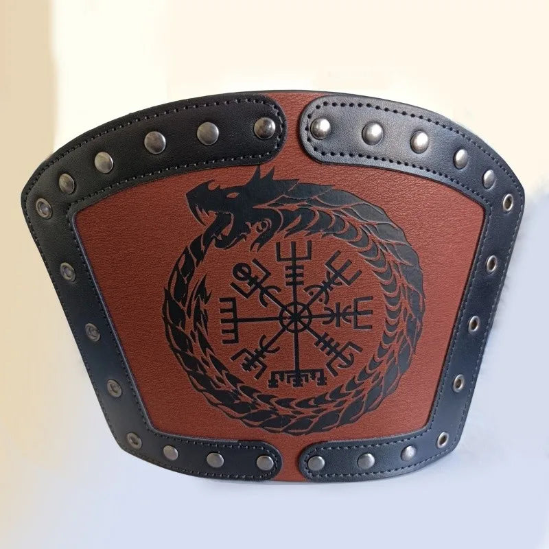 Punk Hip Hop 1Pc Cosplay Leather Armor Arm Cosplay Bracer Pirate Knight Gauntlet Wristband Bracer Accessories New Men's Bracelet