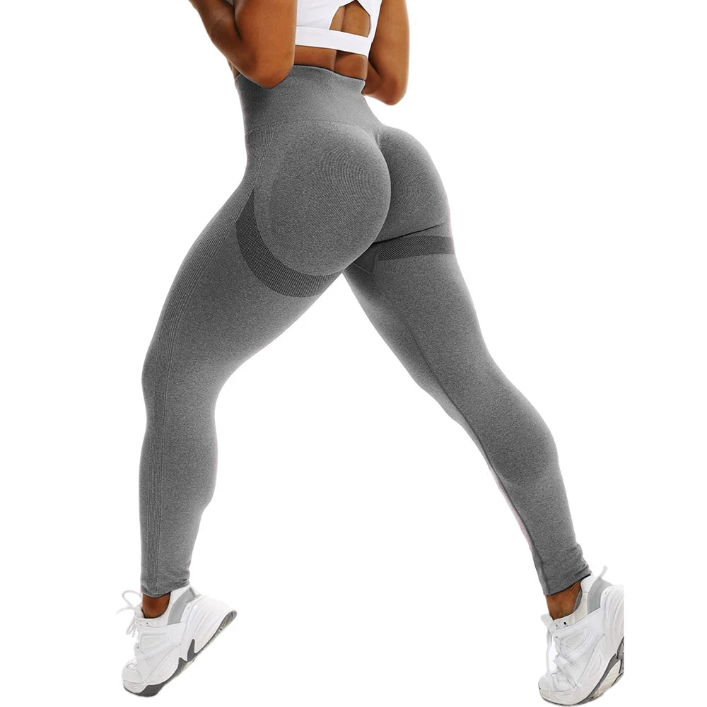 Gradient Leggings Fitness Women High Waist Workout Jogging Leggins Push Up Pants Gym Tights Stretch Energy Sportswear