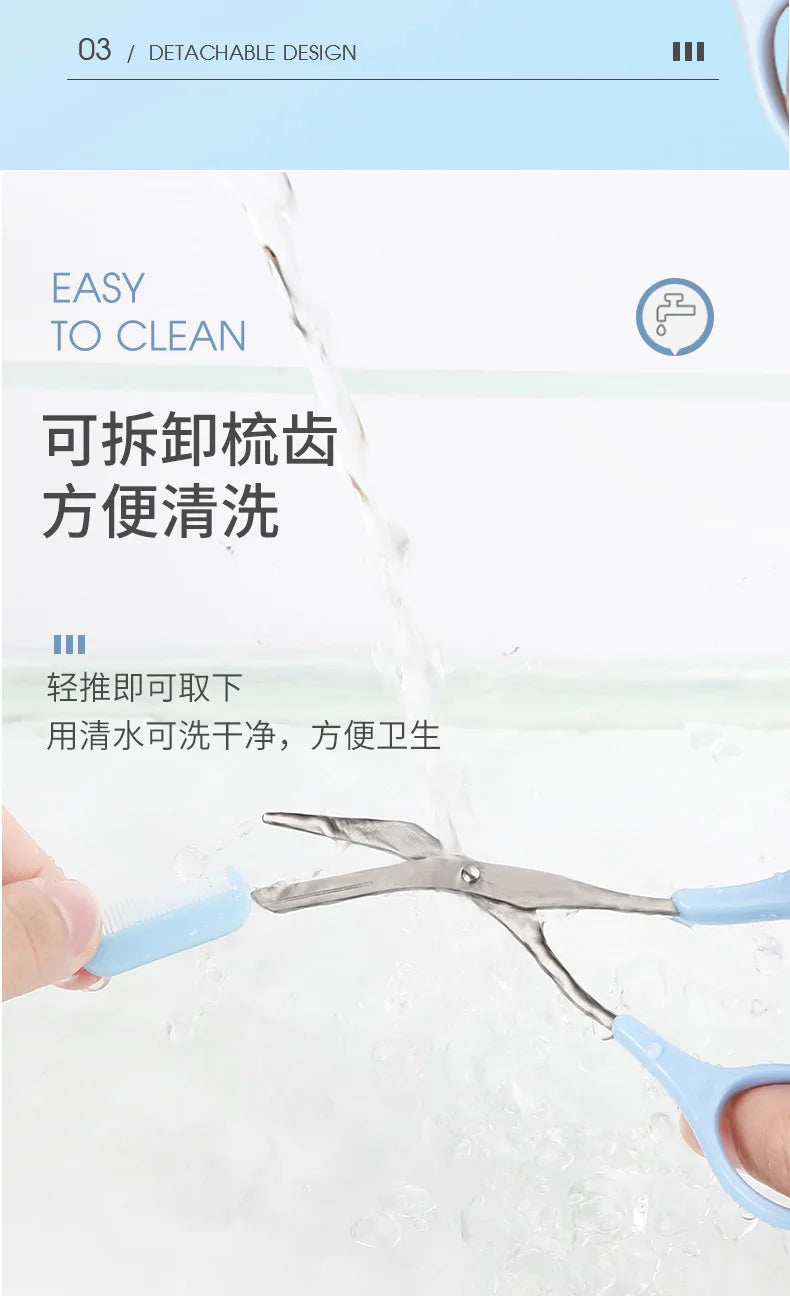 Safe Eyebrow Trimmer Makeup Products Stainless Steel Eyebrow Scissors with Comb Hair Removal Shaver Eyebrow Shaping Makeup Tools