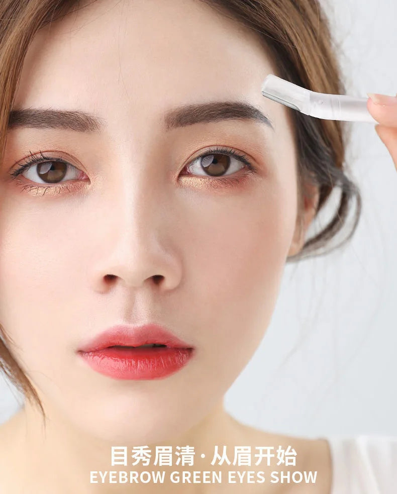 Safe Eyebrow Trimmer Makeup Products Stainless Steel Eyebrow Scissors with Comb Hair Removal Shaver Eyebrow Shaping Makeup Tools