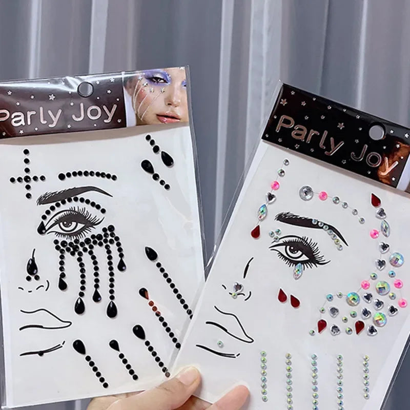 Glitter Face Jewelry Sticker Face Jewels Diamond Makeup Art Eyeliner Temporary Tattoo Party Bady Makeup Tools Eye Rhinestones