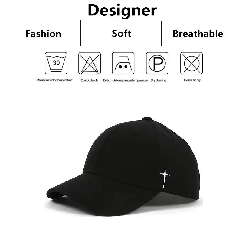 Unisex Side Cross Embroidery Baseball Caps Spring and Autumn Outdoor