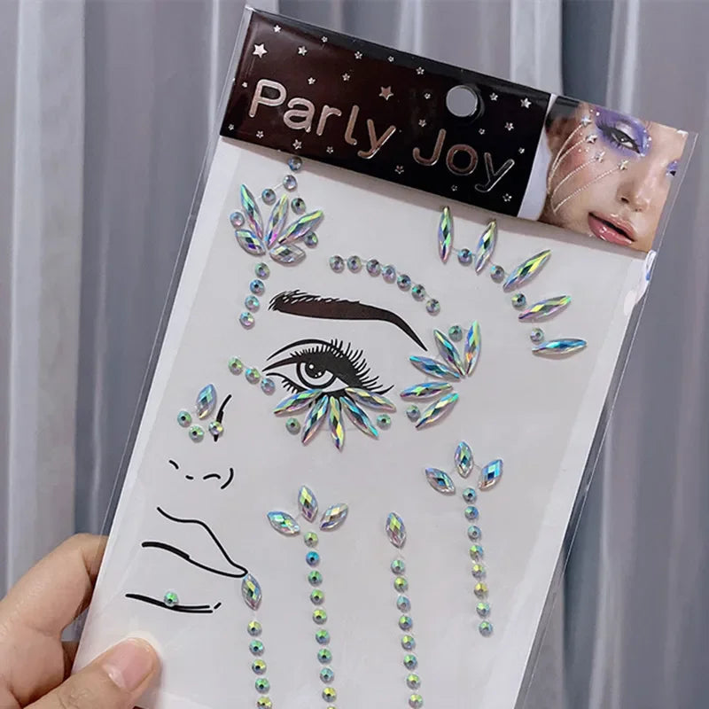 Glitter Face Jewelry Sticker Face Jewels Diamond Makeup Art Eyeliner Temporary Tattoo Party Bady Makeup Tools Eye Rhinestones